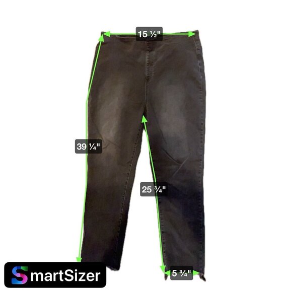 RISEN High Rise Black Denim Frayed Edge Skinny XRDP1215 2XL - Picture 9 of 9